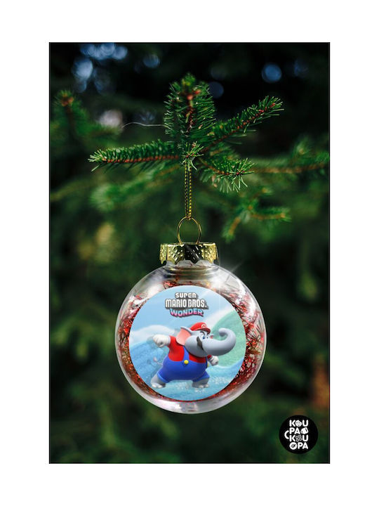 Super Mario And Friends Christmas Plastic Ball Ornament Transparent 8cm