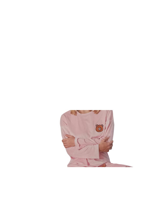 Mihra Winter Women's Pyjama Set Velvet Pink (powder)