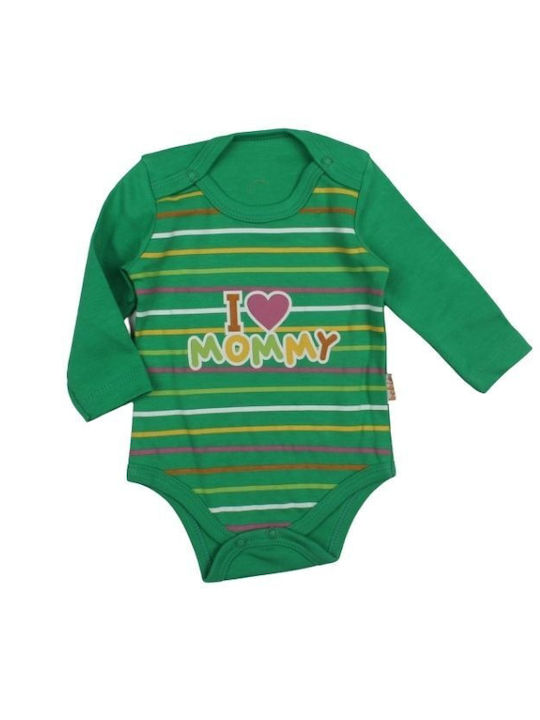 beBio Baby Bodysuit Set Long-Sleeved with Pants green