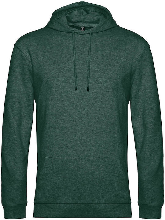 B&C Men's Long Sleeve Promotional Sweatshirt Heather Dark Green