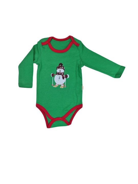 beBio Baby Bodysuit Set Long-Sleeved with Accessories green