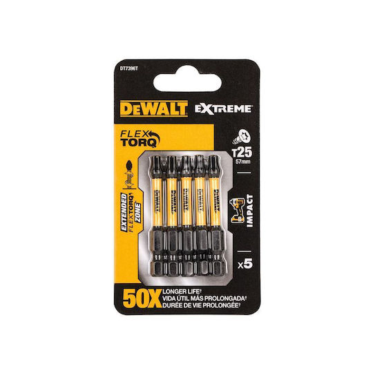 Dewalt Impact Set 5 Screwdriver Bits Torx