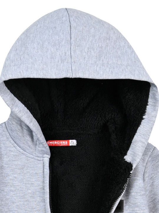 Kids Sweatshirt Cardigan Fur with Hood Black