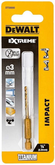DEWALT Drill HSS Titanium with Hexagonal Shank for Metal 3mm / 26x26mm