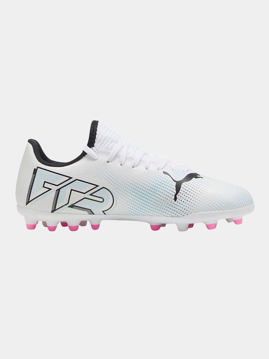 Puma Play Low Football Shoes MG with Cleats White