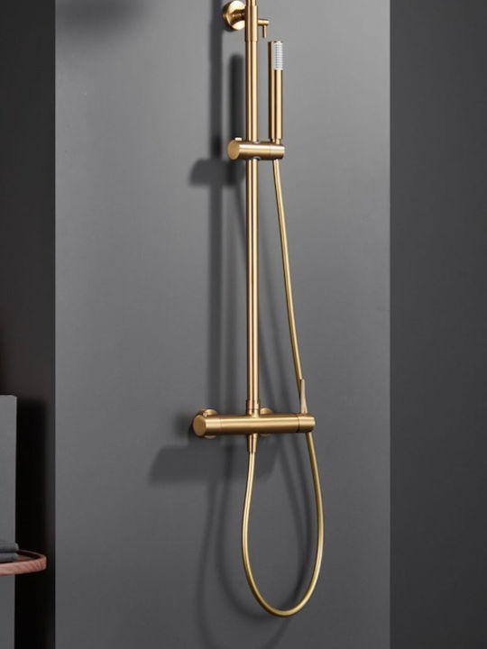 Imex Verstellbare Duschsäule mit Armatur Gold