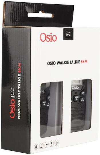 Osio OPM-1050 Безжичен Трансивър PMR 0.5W с Монохромен Екран Комплект 2бр В Черен Цвят