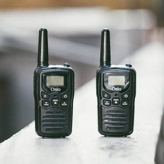 Osio OPM-1050 Безжичен Трансивър PMR 0.5W с Монохромен Екран Комплект 2бр В Черен Цвят