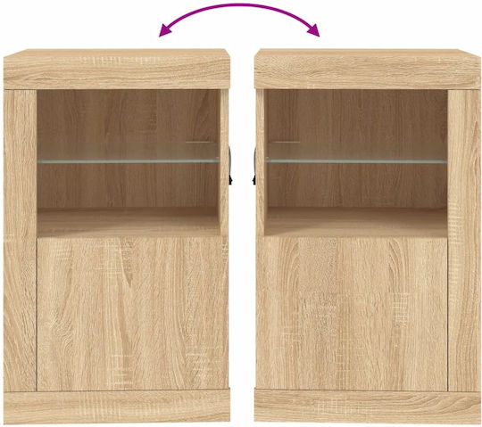 Rechteckiger Beistelltisch aus Holz Beige 2 Stücke M37xB41xH67cm vidaXL
