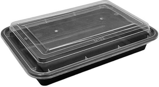 Ecocraft Disposable Plastic PP Tableware for Hot / Microwave Safe 800ml Black 50pcs