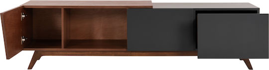 Suport TV din Lemn Hudson Walnut & Dark Grey L180xW40xH50cm