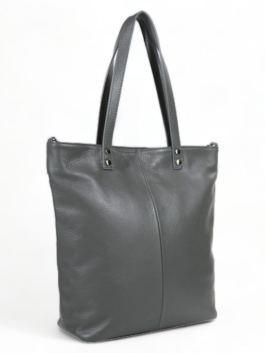 Passaggio Leather Leather Women's Bag Shopper Shoulder Gray