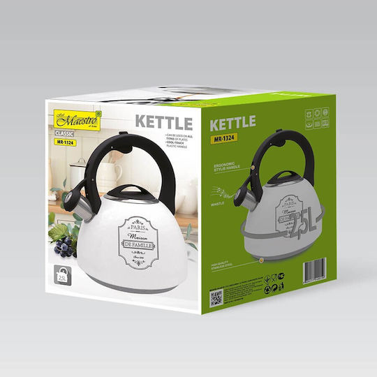 Maestro Maestro Rostfreier Stahl Teekanne Weiß 2500ml
