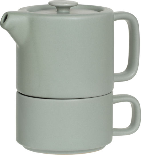 Σετ Τσαγιού με Κούπα Γυάλινο Mint 800ml 2τμχ