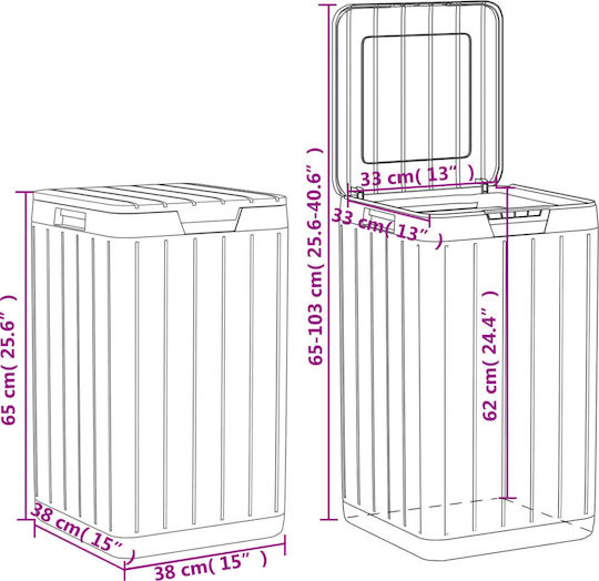 vidaXL Plastic Waste Bin 80lt Gray