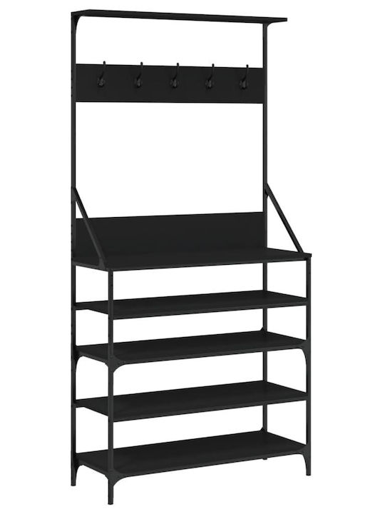 vidaXL Floor Garment Rack made of Metal Black 90x34x184cm