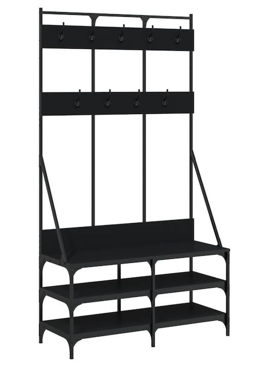 vidaXL Floor Garment Rack made of Metal Black 100x40x184cm