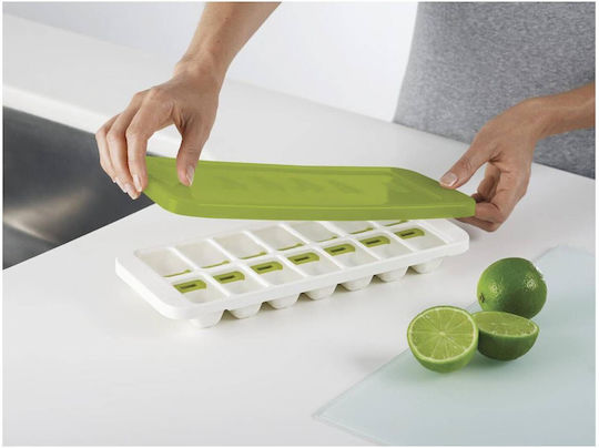 Joseph Joseph Quick Snap Plus Ice Tray Cube Silicone 14 Slots with Lid White 20018