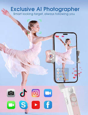 Hohem Isteady V2s Phone Gimbal with 3 Axis Stabilization and 9 Operating Hours Pink