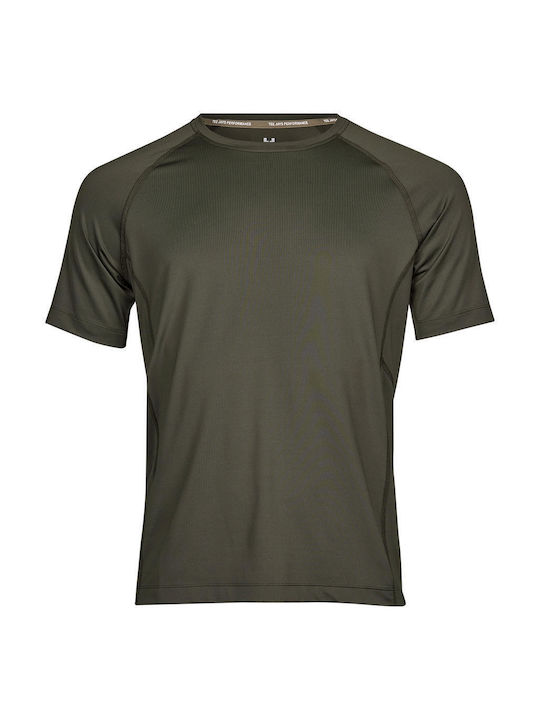 Tee Jays Cooldry Men's Short Sleeve Promotional T-Shirt Olive Melange