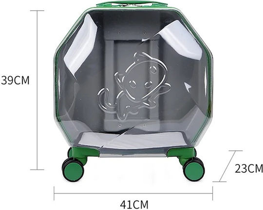 4 Dog/Cat Carrying Green Trolley L41xW23xH39cm