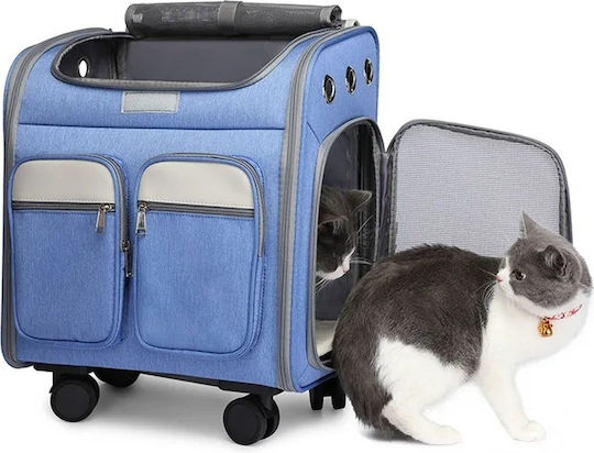 4 Dog/Cat Carrying Blue Trolley for 9kg Pets L41xW30xH43cm
