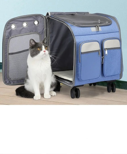 4 Cărucior pentru transport câine / pisici până la 9kg Maro M41xL30xA43cm.