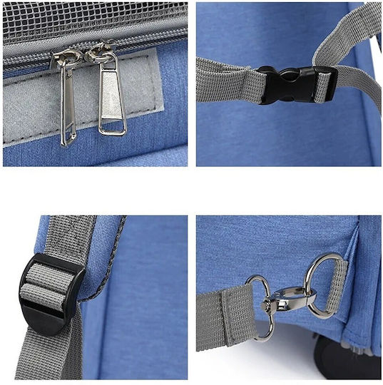 4 Dog/Cat Carrying Blue Trolley for 9kg Pets L41xW30xH43cm