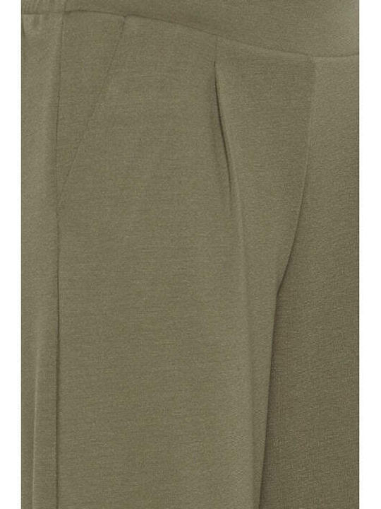 ICHI Women's Fabric Trousers Gray