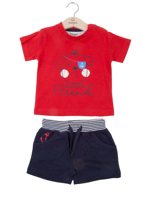 Babybol Kids Set with Shorts Summer 2pcs Red