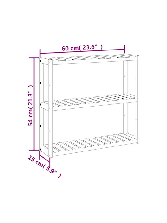 vidaXL Rafturi de baie Raft Baie Lemn 60x15x54cm Albastră