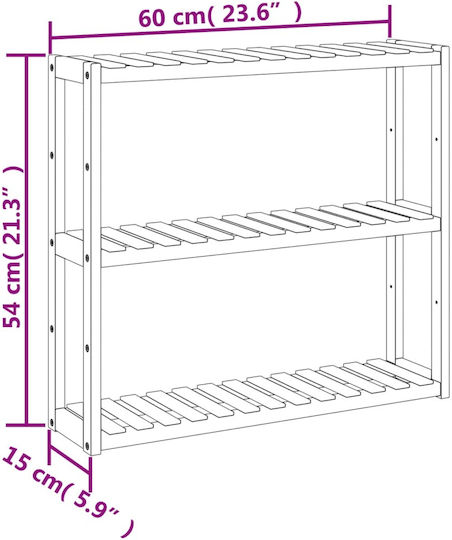 vidaXL Rafturi de baie Raft Baie Lemn 60x15x54cm Albastră