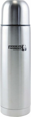 Panda Flasche Thermosflasche Rostfreier Stahl Silber 500ml mit Kappenbecher 24302