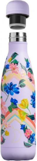 Chilly's Original Series Floral Μπουκάλι Θερμός Ανοξείδωτο BPA Free 500ml Λιλά