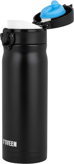 N'Oveen Bottle Thermos Stainless Steel 400ml Black with Mouthpiece