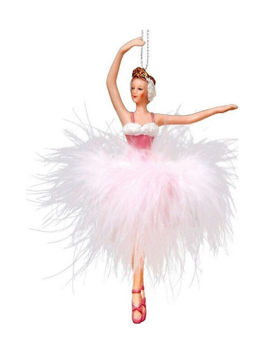 Lianos Christmas Ceramic Ballerina Ornament Pink 10x17cm