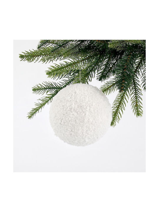 Eurolamp Weihnachtshänger Kugel Ornament Plastik Weiß 12cm