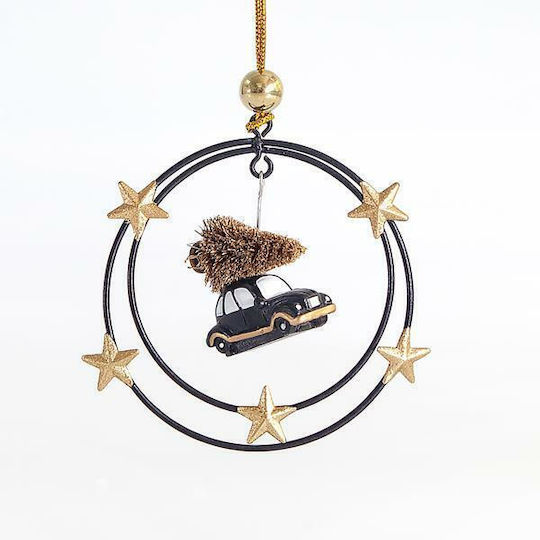 Hanging Ornament Car Metallic Black 9x9cm
