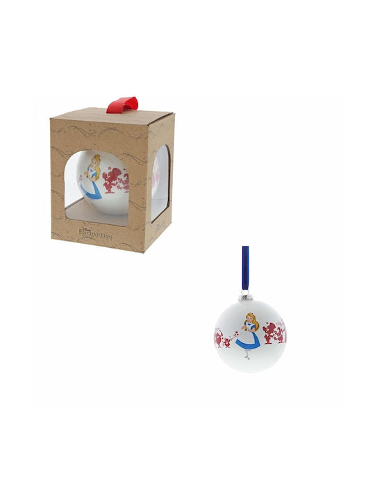 Enesco Ornament de Crăciun Bilă Plastic Alb cu Pulbere de Aur cu Paiete 10.5buc