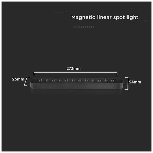 V-TAC LED Lumina liniară Lumină Plafon 12W Alb rece IP20 L27.3xL2.6xÎ2.4cm