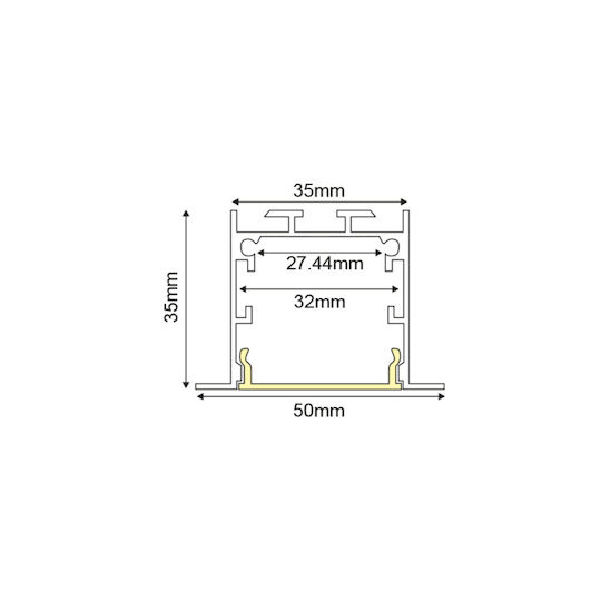 Aca Vylo Commercial Linear Recessed LED Wall Light 20W Natural White IP20 72cm