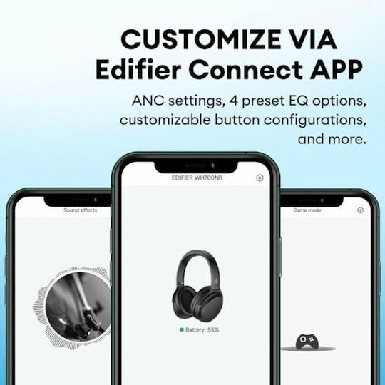 Edifier WH700NB Fără fir Bluetooth Over Ear Căști cu 68 ore de Funcționare și Încărcare Rapidă Bej