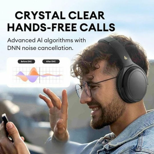 Edifier WH700NB Wireless Bluetooth Over Ear Headphones with 68 Hours Playing Time and Quick Charge Black