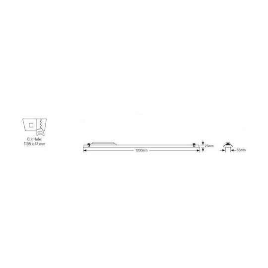 Geyer LED Γραμμικό Φωτιστικό Οροφής 40W Θερμό Λευκό IP20 Μ120xΒ5.5xΥ2.5εκ.