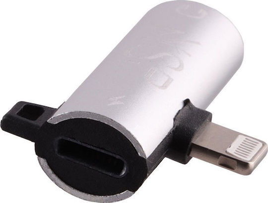 NSP Converter Lightning male to 3.5mm / Lightning female Gray 1pcs