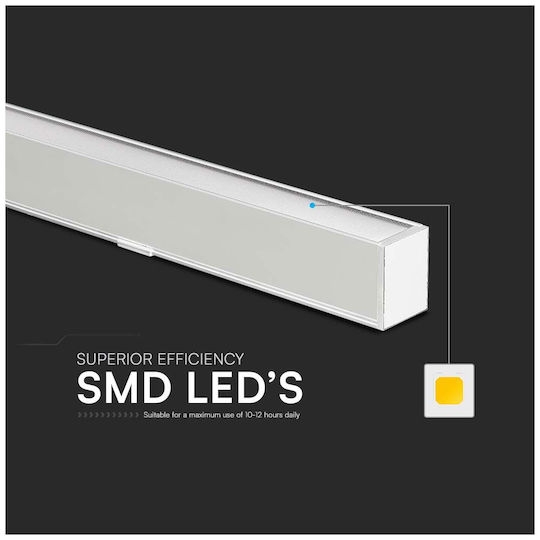 V-TAC LED Γραμμικό Φωτιστικό Οροφής 40W Ρυθμιζόμενο Λευκό
