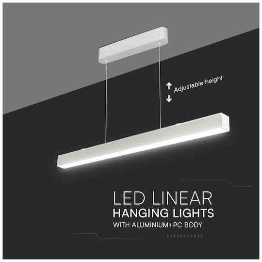 V-TAC LED Γραμμικό Φωτιστικό Οροφής 40W Ρυθμιζόμενο Λευκό