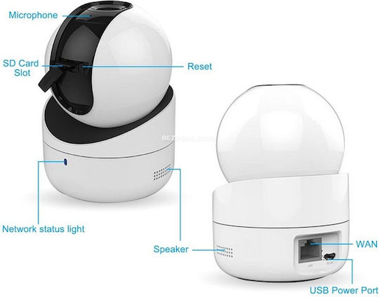 Hikvision DS-2CV2Q21FD-IW(W) IP Surveillance Camera Wi-Fi Full HD 1080p with Two-Way Communication and Lens 2mm