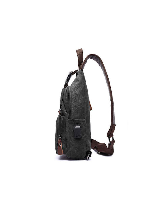 Amber Herrentasche Schulter / Crossbody Schwarz