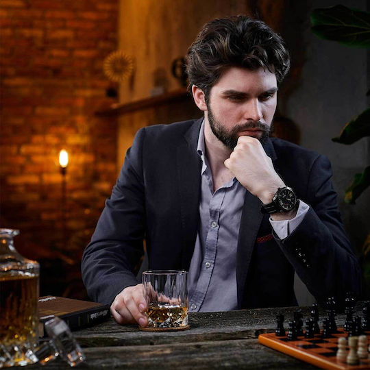 Whisky Stones Διακοσμητικά Παγάκια Πέτρινα με Θήκη Αποθήκευσης & Ποτήρια 12τμχ